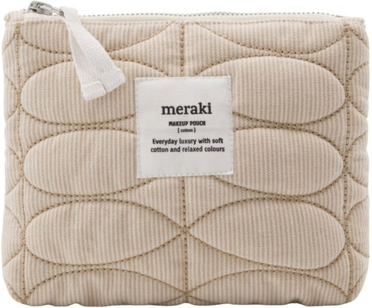 Makeuppung Meraki Mentha quiltet bomuld/polyester 14x19x2,5 cm hvid/beige