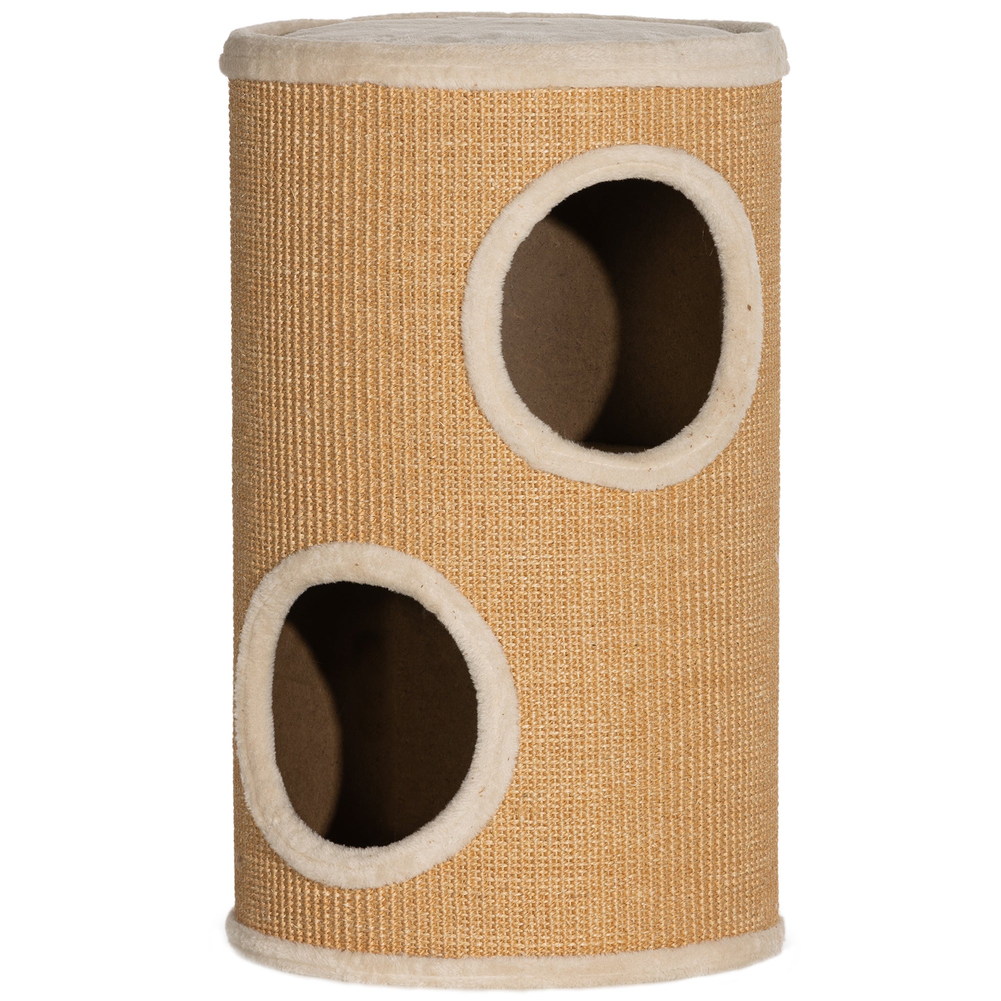 Kradsetræ med masser af plads, plysbetræk, sisaloverflade, 35 x 60h cm, brun-beige, 10 kg