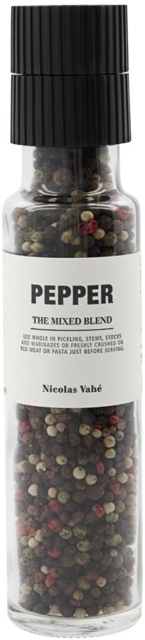 Peberblanding, Nicolas Vahé Pepper The Mixed Blend glaskværn Ø5Ã23 cm sort