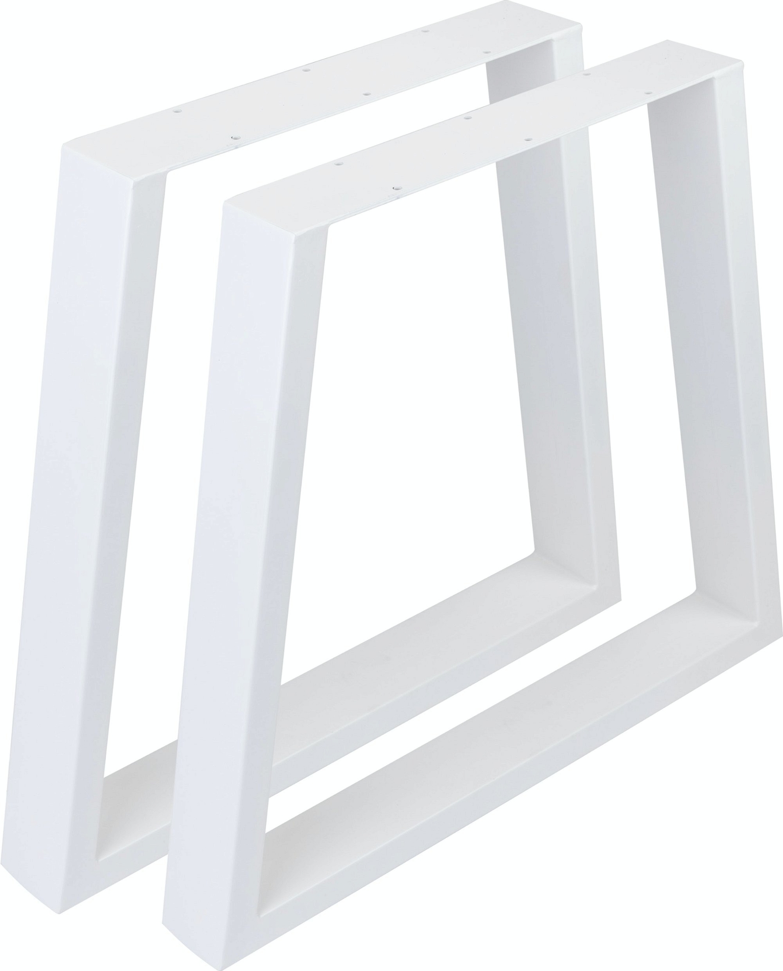Understel til plankebord Nielsen Design Liam i hvidt pulverlakeret metal trapezformet bordben H72ÃB80ÃD10 cm