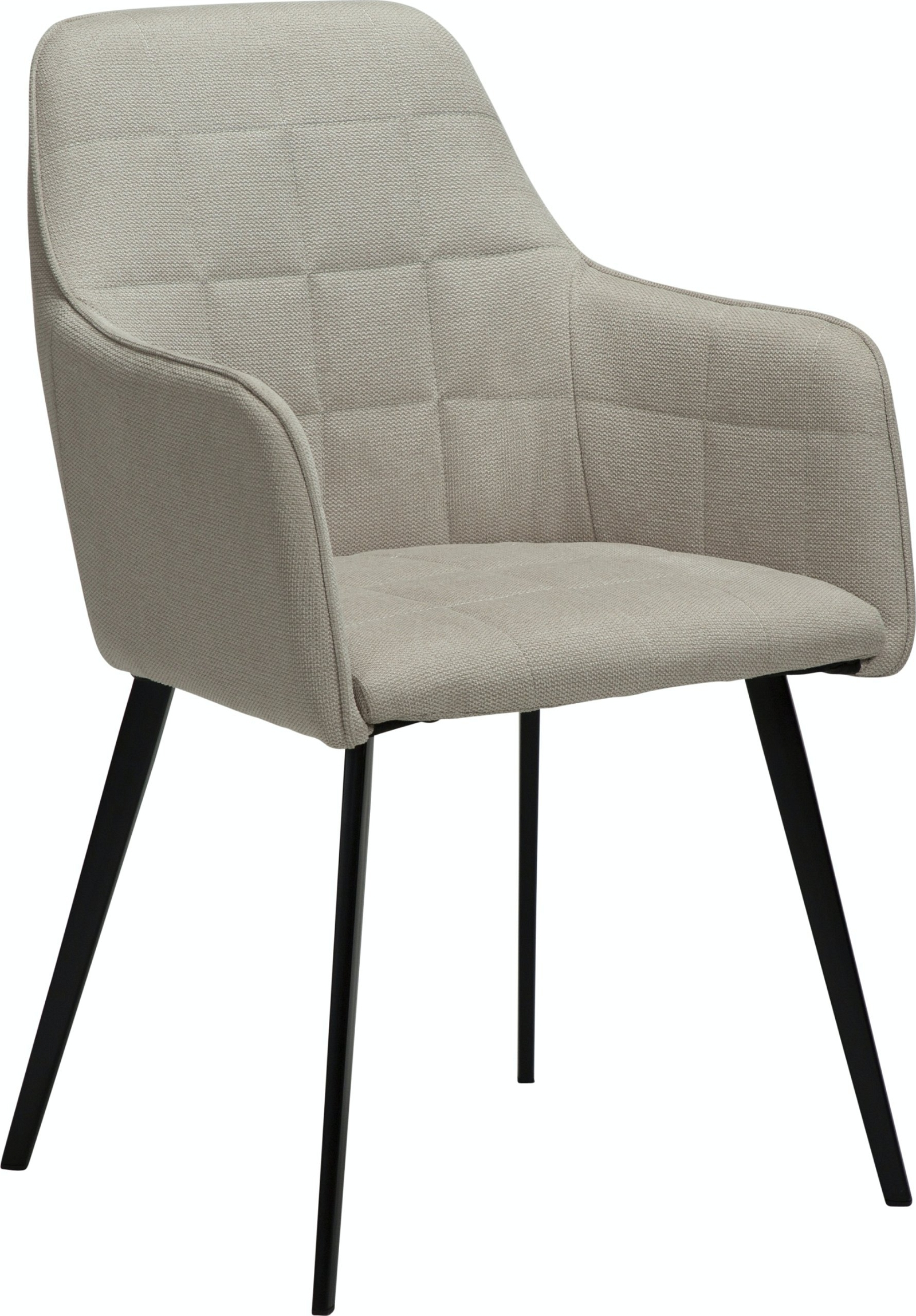 Spisebordsstol med armlæn DAN-FORM Denmark Embrace i hvid/beige stof med sort metalstel H84ÃB55ÃL55 cm