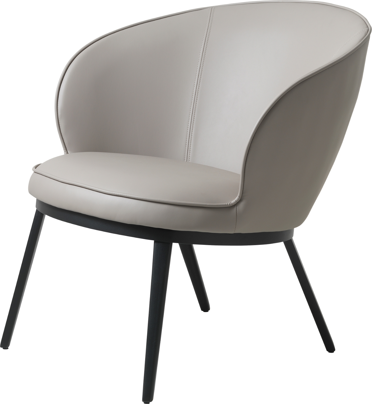 Nordique Design Gain polstret loungestol i taupe kunstlæder med sort metalstel