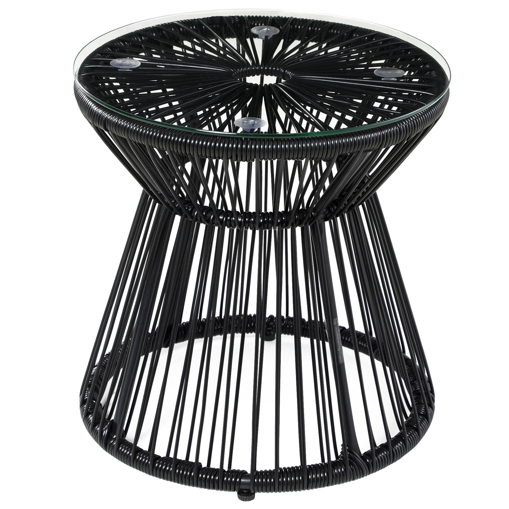 Havebord i bohemestil, vejrbestandigt, PE-rattan, 40 cm x 40 cm x 42 cm, sort