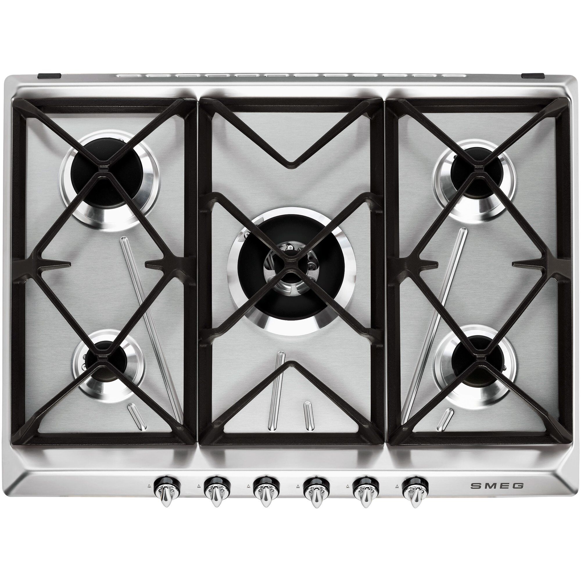 Smeg 68,5 cm gaskogeplade rustfrit stål victoria design