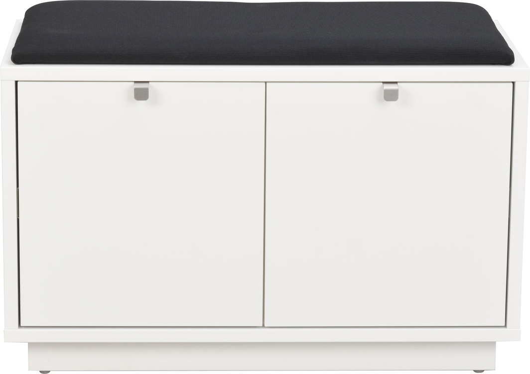 Entrébænk Rowico Confetti med 2 opbevaringsskuffer og sort stofsæde H45ÃB70ÃD35 cm