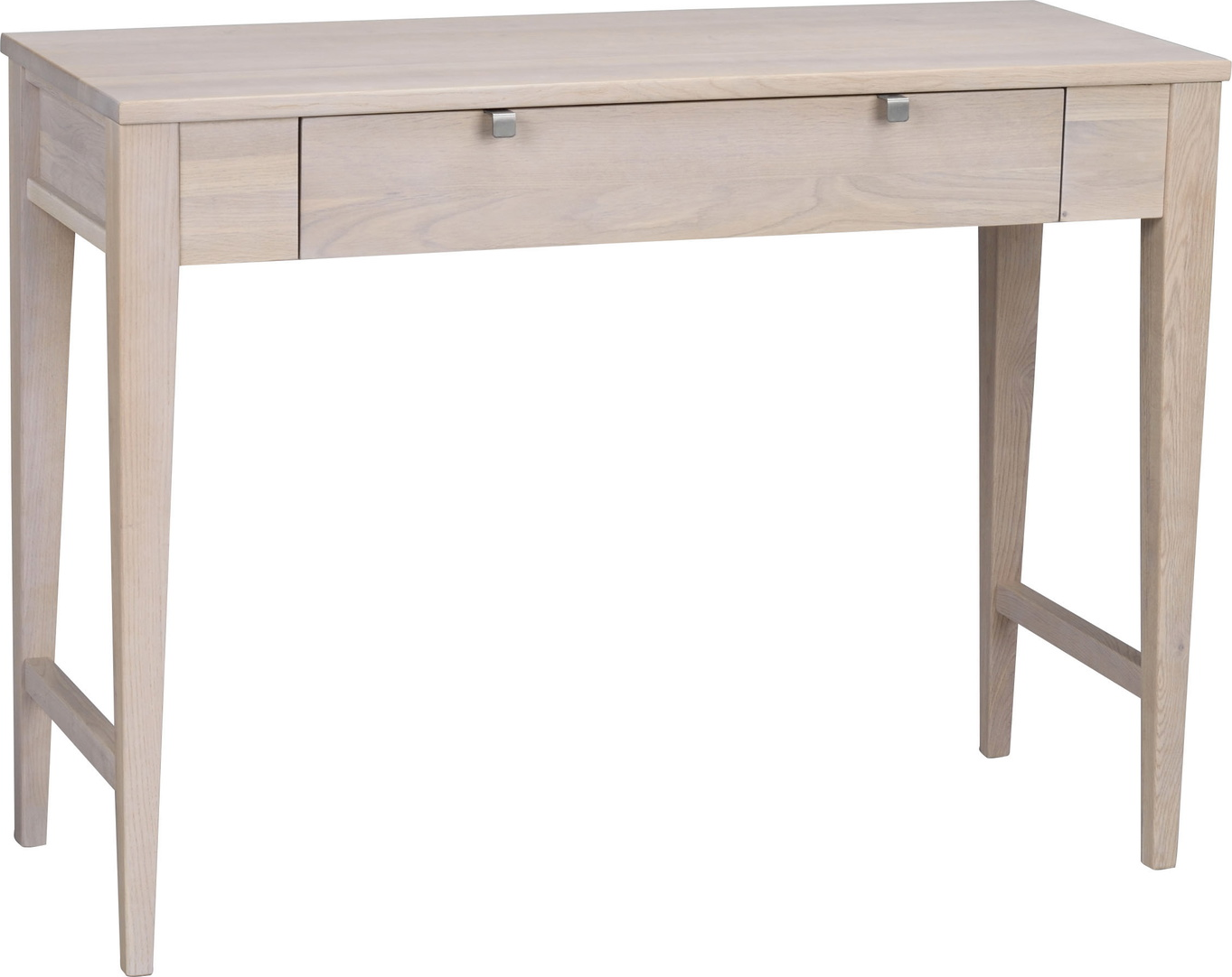 Konsolbord Rowico Confetti i lakeret hvidvasket eg med metaldetaljer og skuffe 100Ã40Ã74 cm