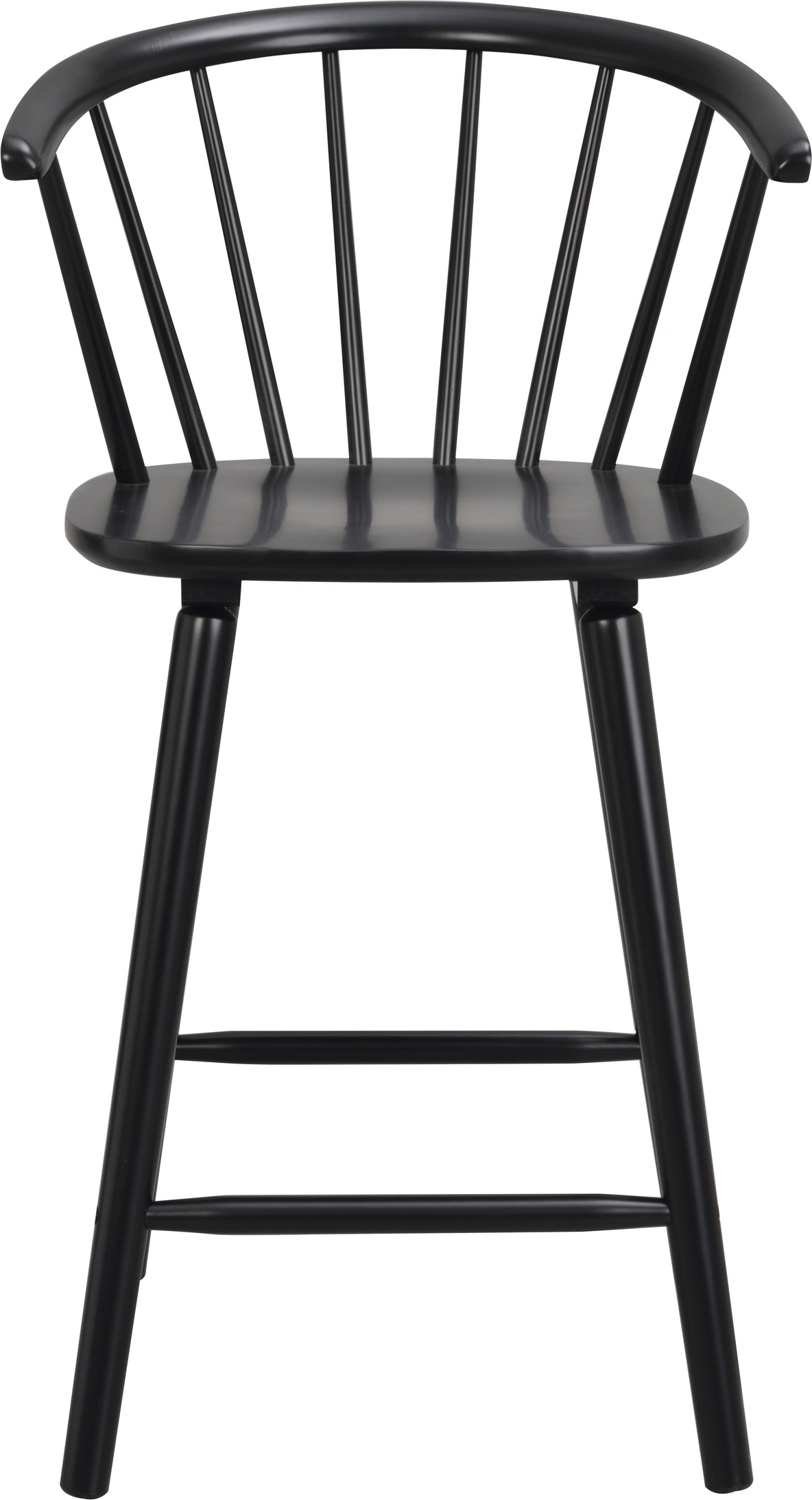 Barstol Rowico Carmen 2-pak sort lakeret massivt gummitræ H96ÃB55ÃD55 cm