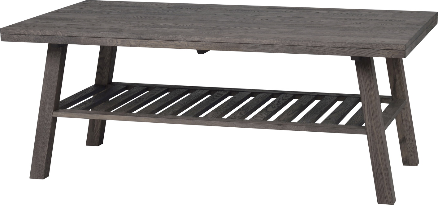 Sofabord Rowico Brooklyn lakeret massiv egetræ mørkebrun 130 x 75 cm FSC-certificeret