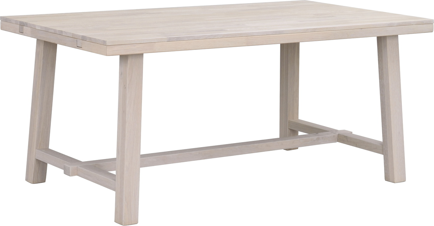 Spisebord Rowico Brooklyn 170x95x75 cm hvidkalket olieret massivt egetræ FSC 100% certificeret