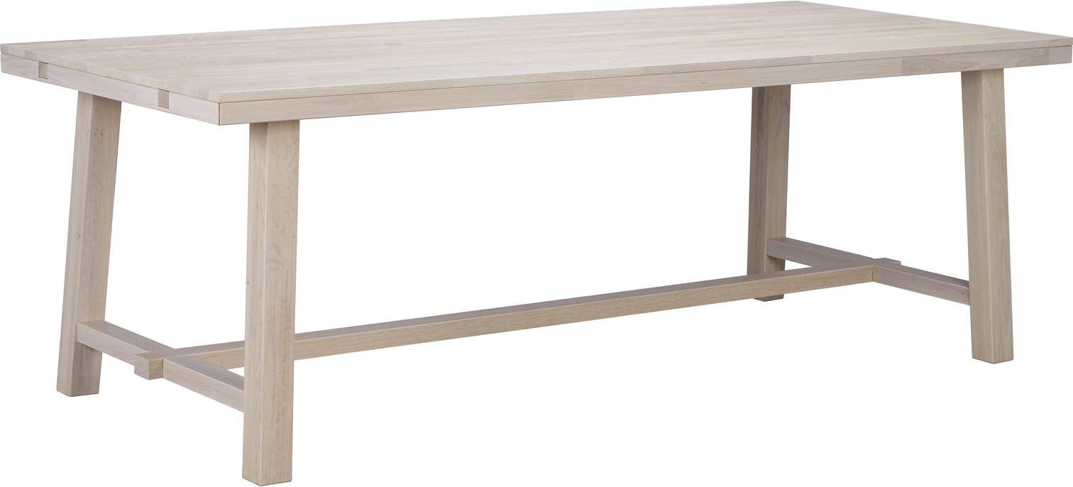 Spisebord Rowico Brooklyn 220x95 cm olieret hvidkalket fingersamlet egetræ FSCÂ®-certificeret