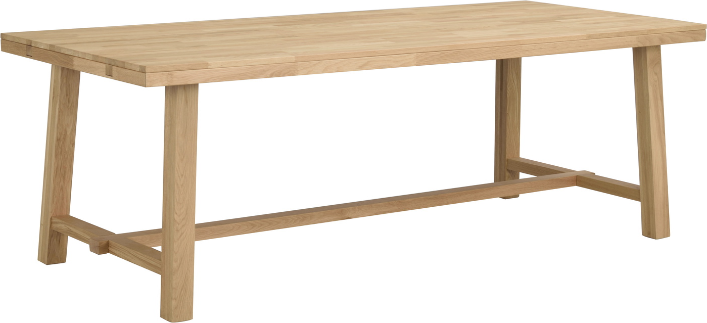 Spisebord Rowico Brooklyn 220Ã95 cm massiv eg med børstet lakeret finish FSC-certificeret
