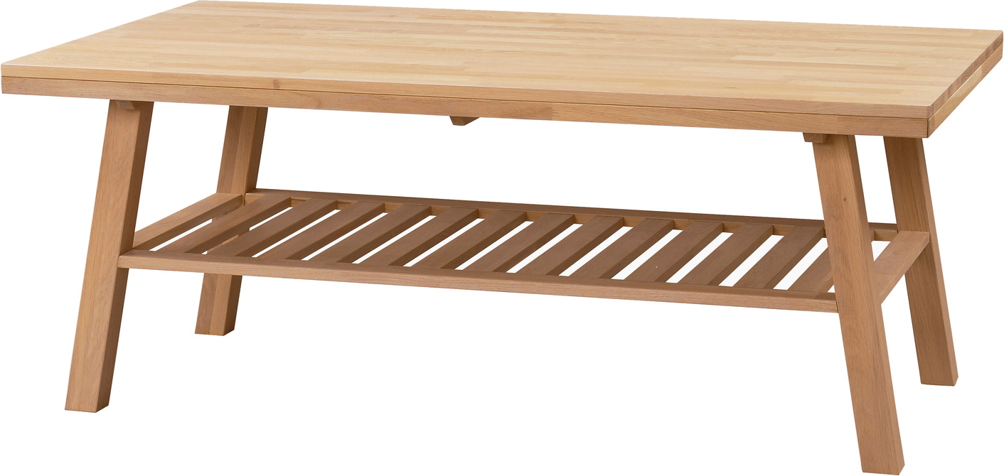 Sofabord Rowico Brooklyn i FSC-certificeret massiv eg med integreret hylde 130 x 75 x 52 cm
