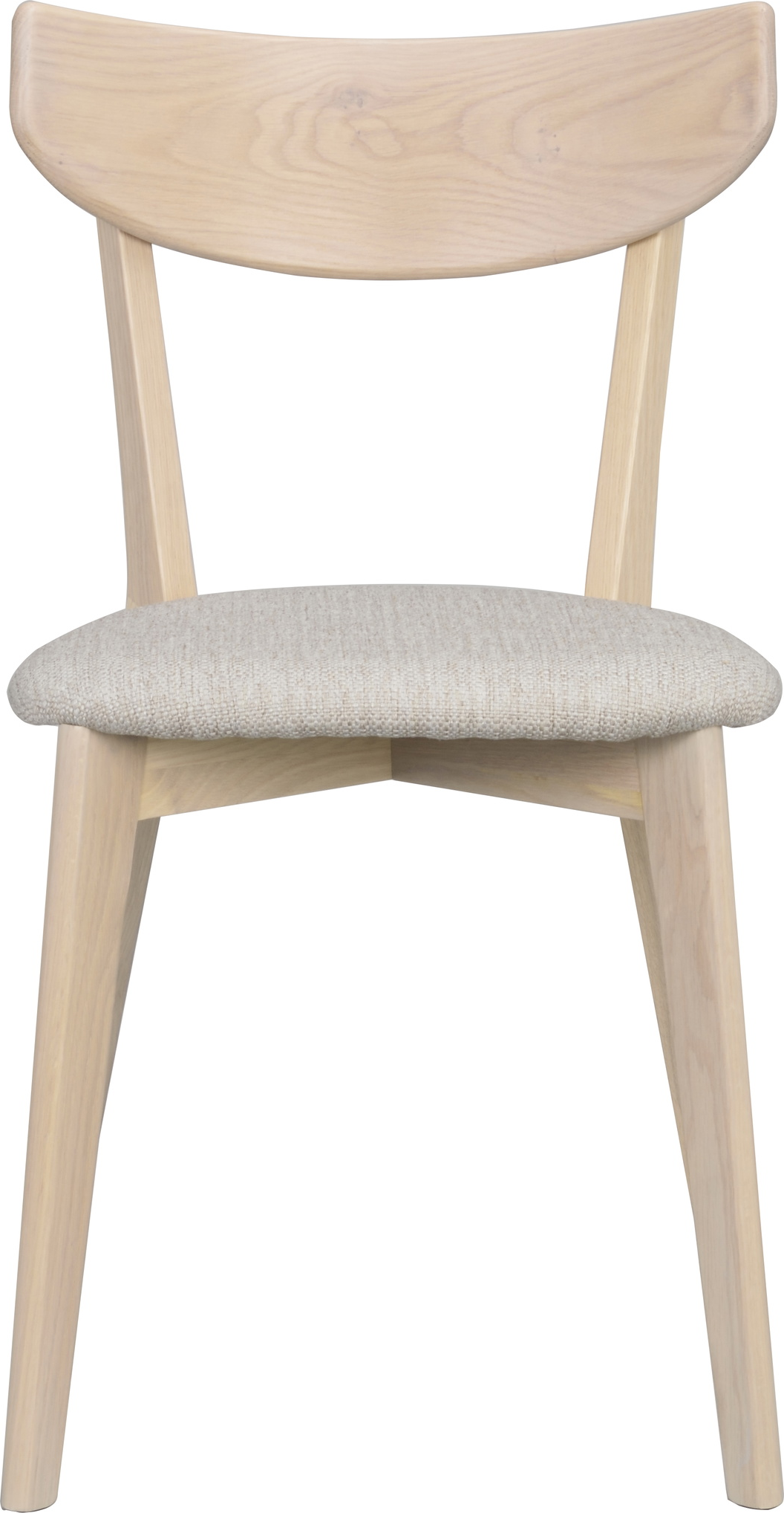 Spisebordsstol Rowico Ami 2-pak i FSC 100% hvidvasket egetræ med gråbeige polstret sæde H80ÃB48ÃD47 cm