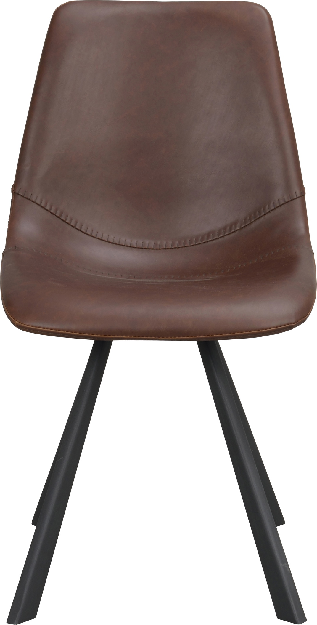 Spisebordsstol Rowico Auburn 2-pak i brunt kunstlæder med sorte pulverlakerede ben H83xB46xD60 cm