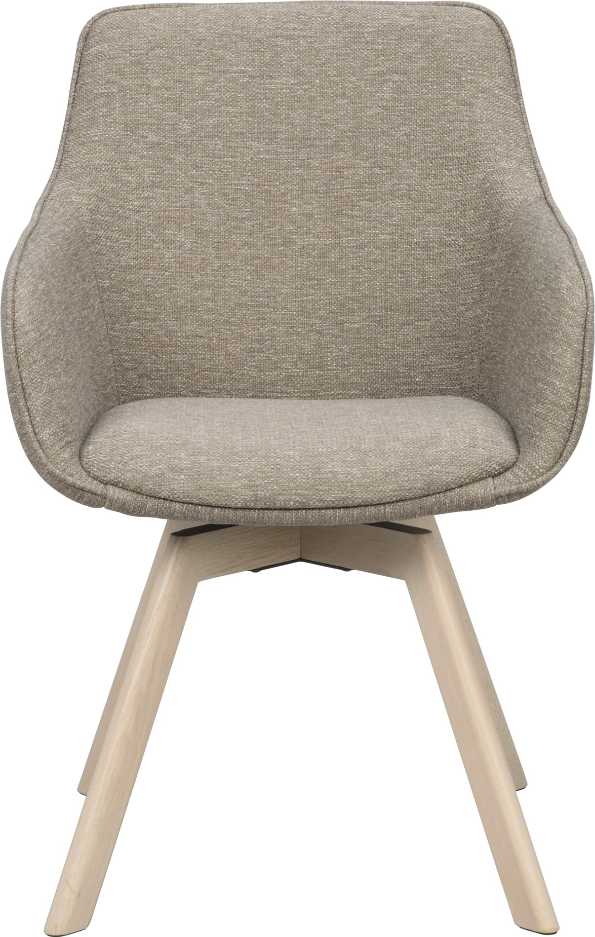 Spisebordsstol med armlæn Rowico Alison skandinavisk design mørk beige/hvidvasket 360 drejefunktion FSC egetræ