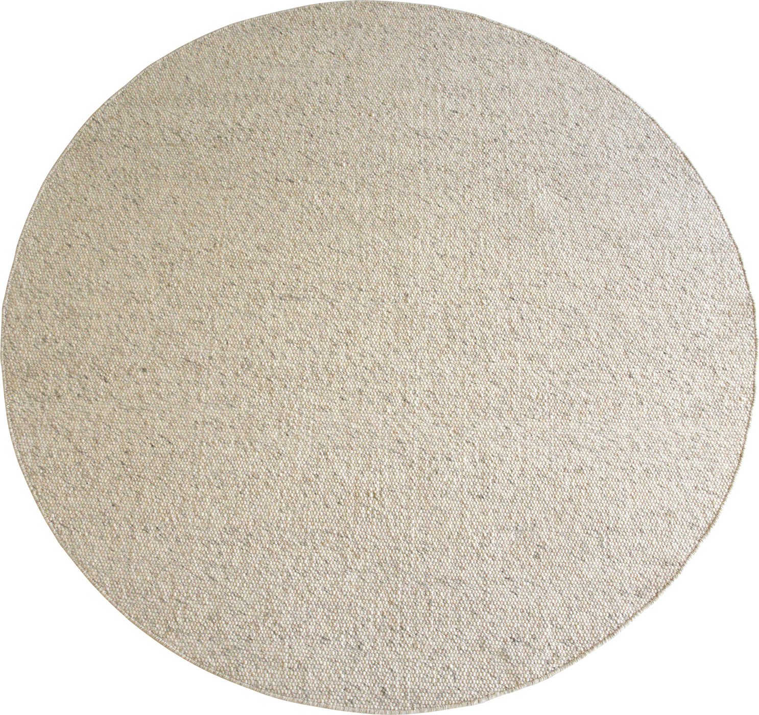 Rundt uldtæppe Rowico Auckland Ø250 cm 100% håndvævet løkkevævet beige