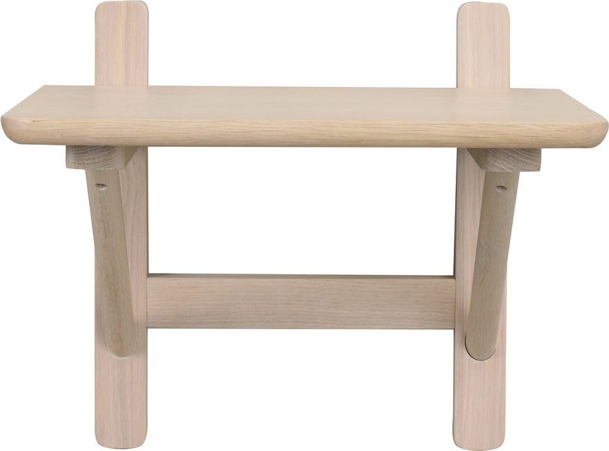 Sengebord/natbord Rowico Camrose hvidvasket egetræ med hylde 40Ã40Ã35 cm