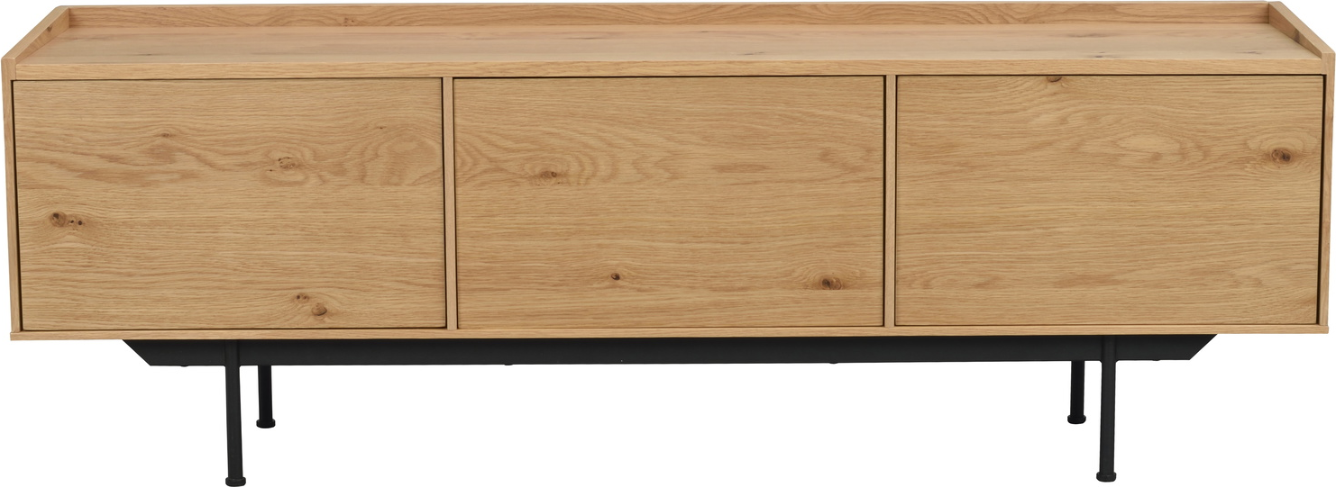 TV-bord Rowico Brewerton i lakeret vild-eg og sort metal 160Ã40Ã56 cm