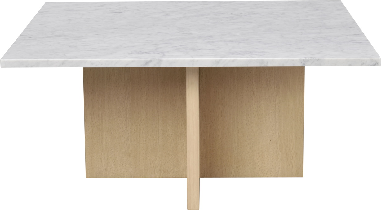 Sofabord Rowico Brooksville firkantet hvid Carrara-marmor 90Ã90 cm
