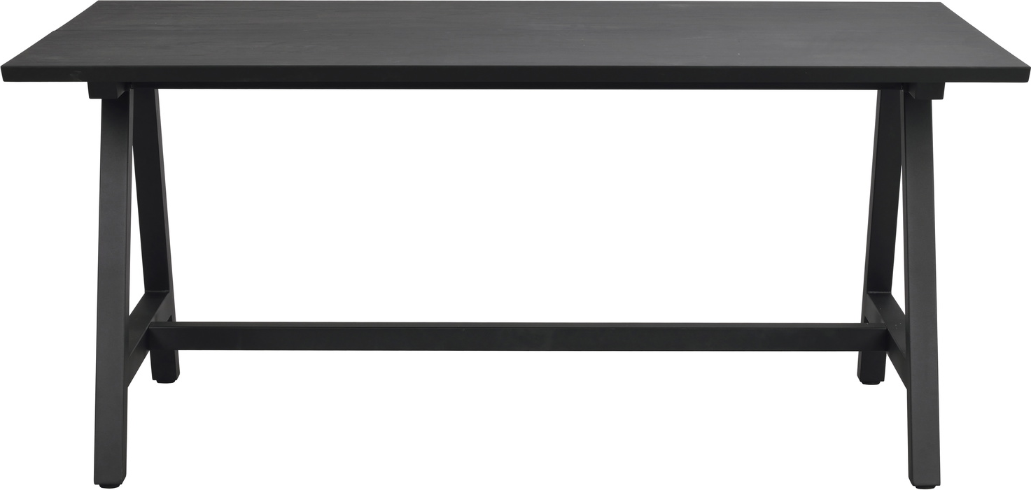Spisebord Rowico Carradale 170x100 cm sort FSC-certificeret egetræ & pulverlakeret metal