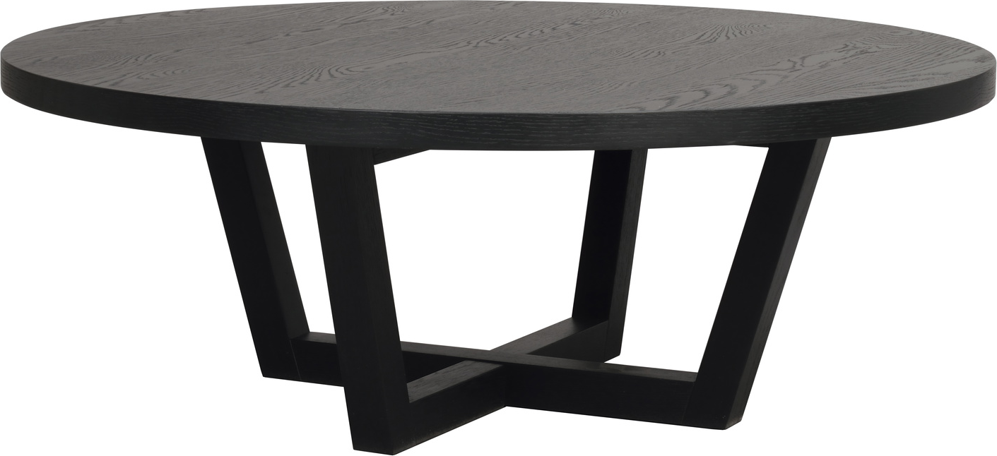 Sofabord Rowico Boxford Ø110 x H40 cm sort  -  skandinavisk loungebord