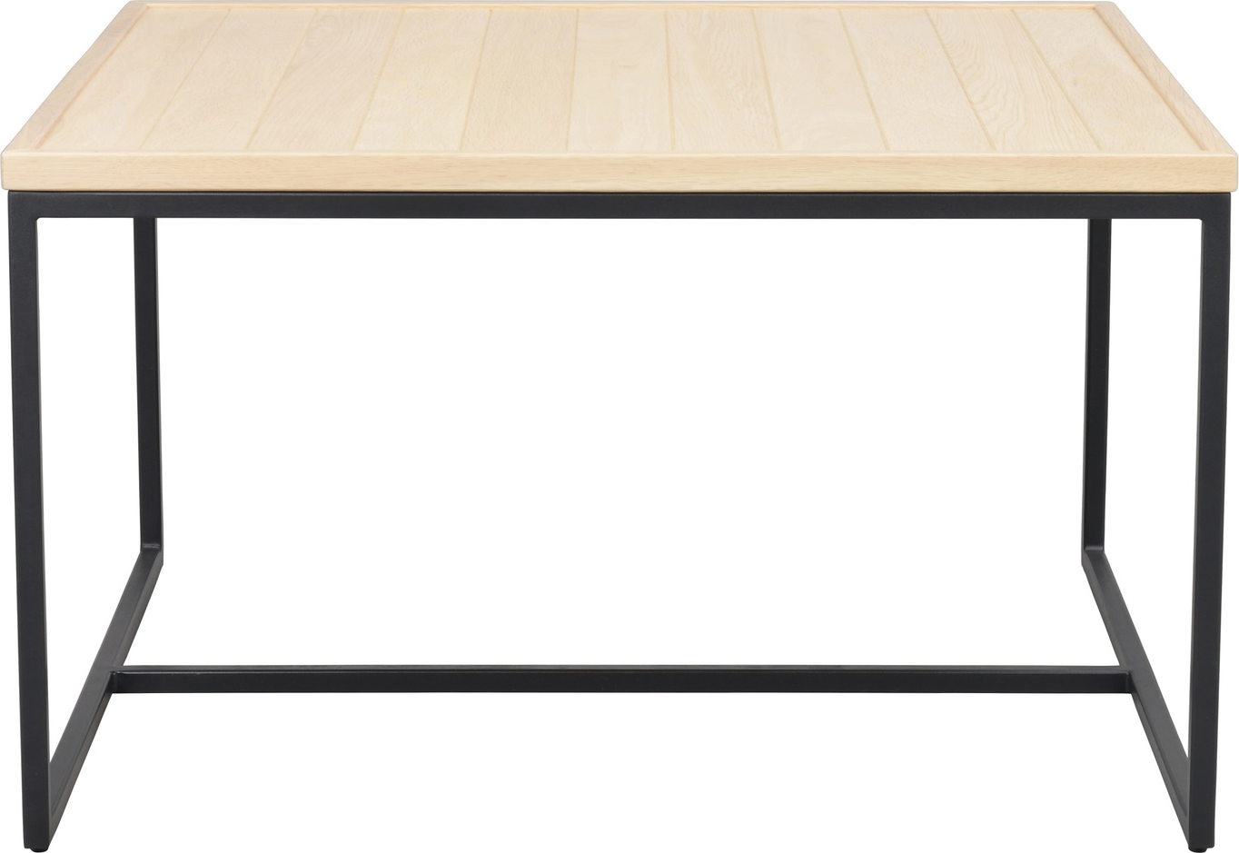 Sofabord Rowico Deerfield 80x80 cm hvidkalket egetræ & sorte metalben FSC-certificeret