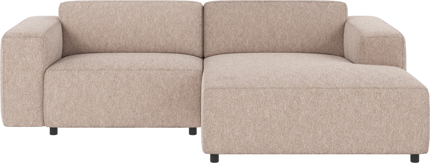 Chaiselongsofa Rowico Willard højrevendt lysebeige stof 234x161 cm