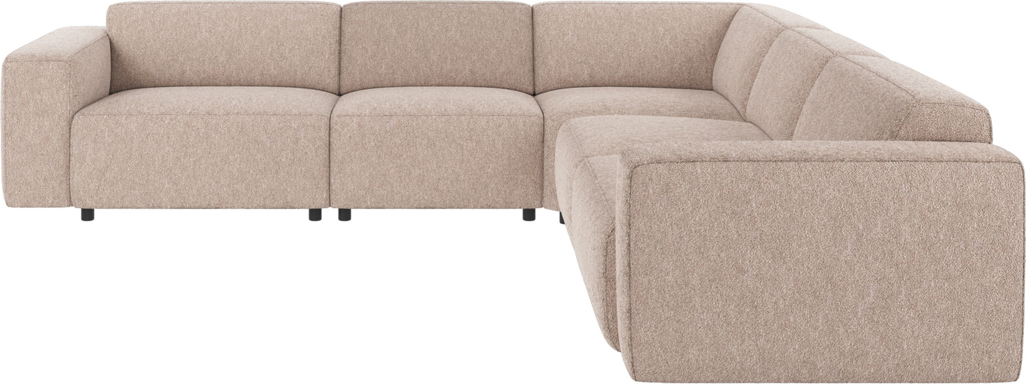 Hjørnesofa Rowico Willard Alice lysebeige stof  -  skandinavisk minimalistisk modulopbygget L-formet sofa