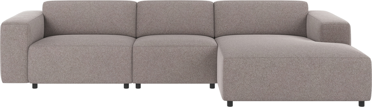Chaiselongsofa Rowico Willard højrevendt gråbeige Brenda modulopbygget 100% polyester