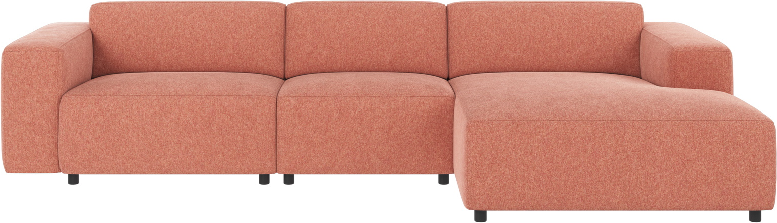 Chaiselongsofa Rowico Willard modulopbygget højrevendt Brenda rød stof 312x161 cm