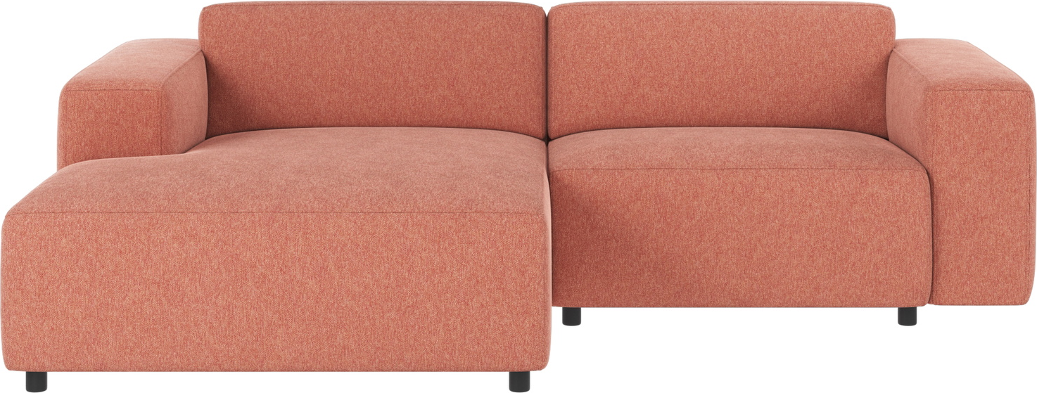 Chaiselong sofa venstrevendt Rowico Willard rød Brenda - skandinavisk sofa med HR-koldskum og Nozag-fjedre