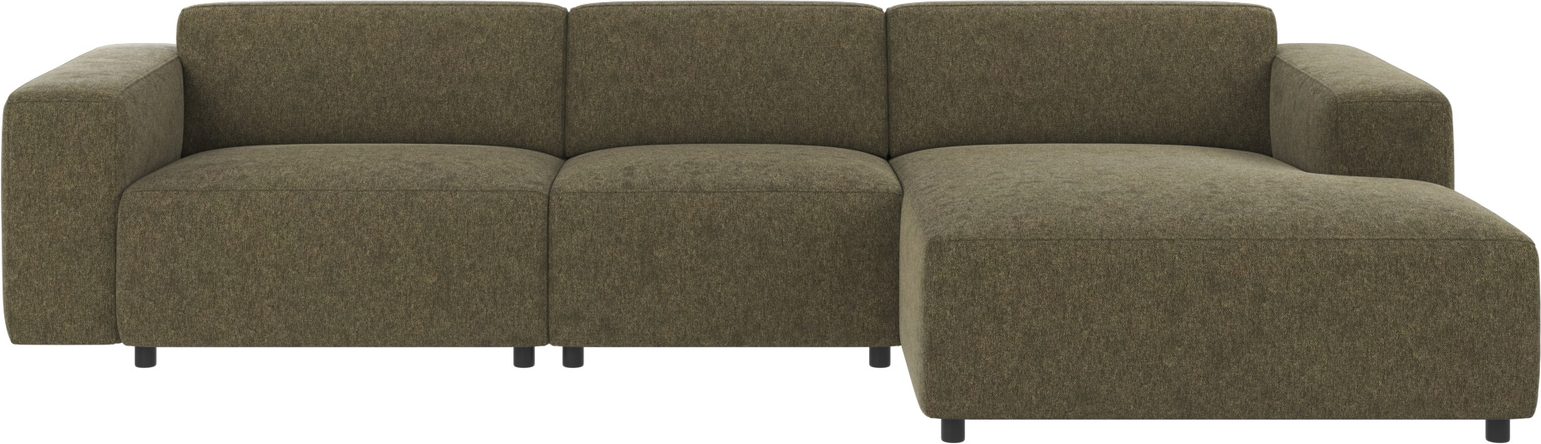 Chaiselongsofa Rowico Willard højrevendt modulsofa olivengrønt Brenda-stof 312Ã161 cm