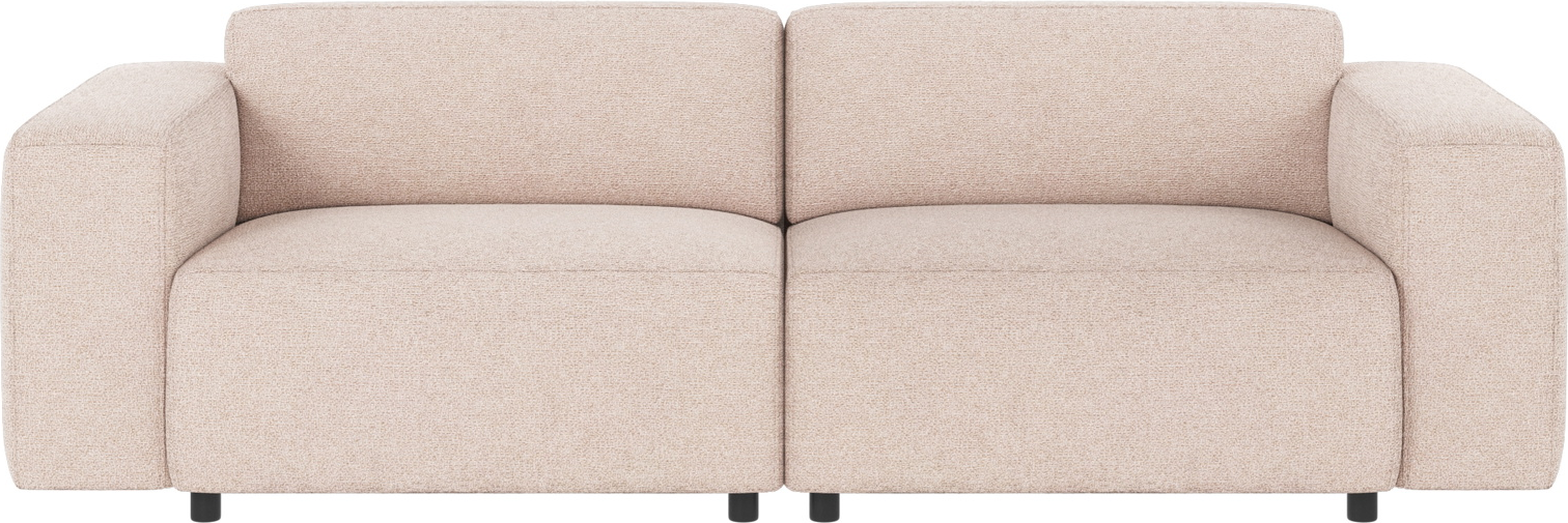 3-personers sofa Rowico Willard i lysebeige Max stof med FSC-mix ramme, Nozag-fjedre, koldskum og modulopbygning