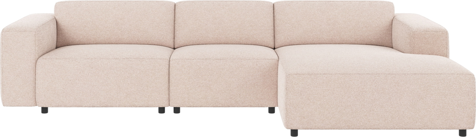 Chaiselongsofa Rowico Willard højrevendt lysebeige stof 312Ã161 cm