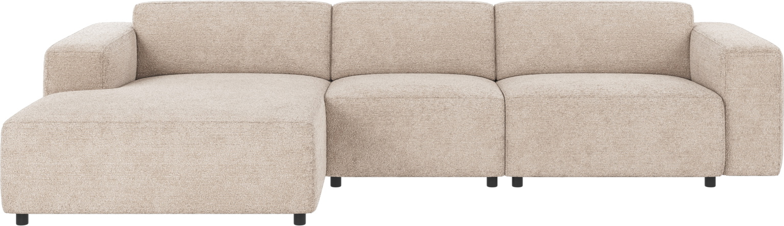 Chaiselongsofa Rowico Willard venstrevendt lysegrå 100% polyester modulsofa 312Ã161 cm