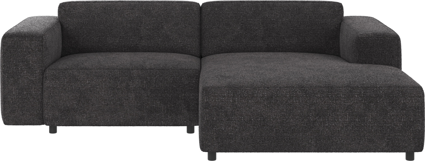 Chaiselongsofa Rowico Willard stof Robin 66 mørkegrå højrevendt 234x161 cm
