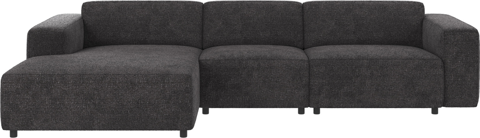 Chaiselongsofa venstrevendt Rowico Willard nordisk design mørkegrå polyester - modulopbygget, slidstærk Robin 66, 312x161 cm
