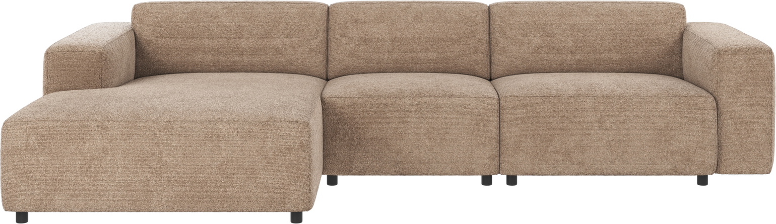 Chaiselongsofa venstrevendt Rowico Willard Robin stof gråbeige 312x161x70 cm