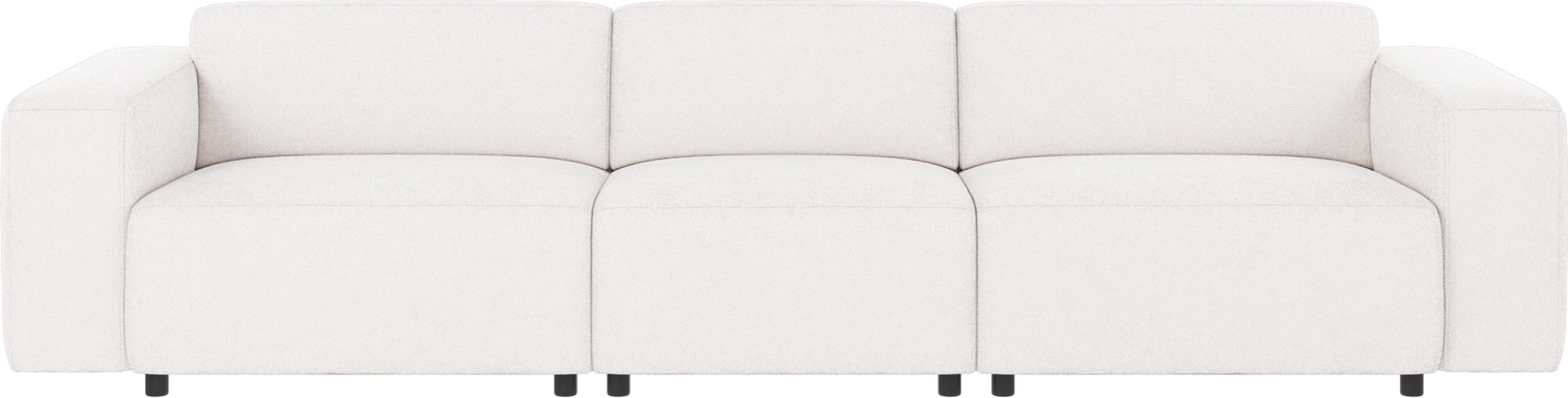 4-personers sofa Rowico Willard i hvidt Bobby-stof med Nozag-fjedre og HR-skum FSC-certificeret ramme