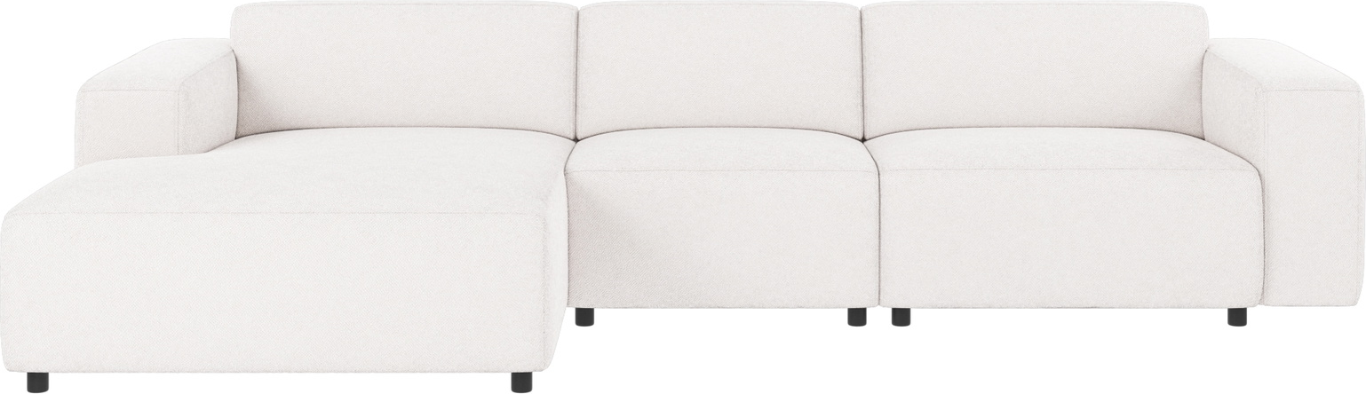 Chaiselongsofa Rowico Willard venstrevendt hvid Bobby 1 stof modulopbygget 312Ã161Ã70 cm