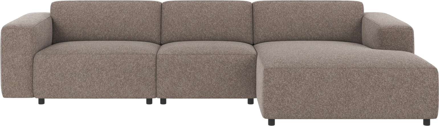 Chaiselongsofa højrevendt Rowico Willard Bobby mørk beige 312x161x70 cm modulsofa skandinavisk design
