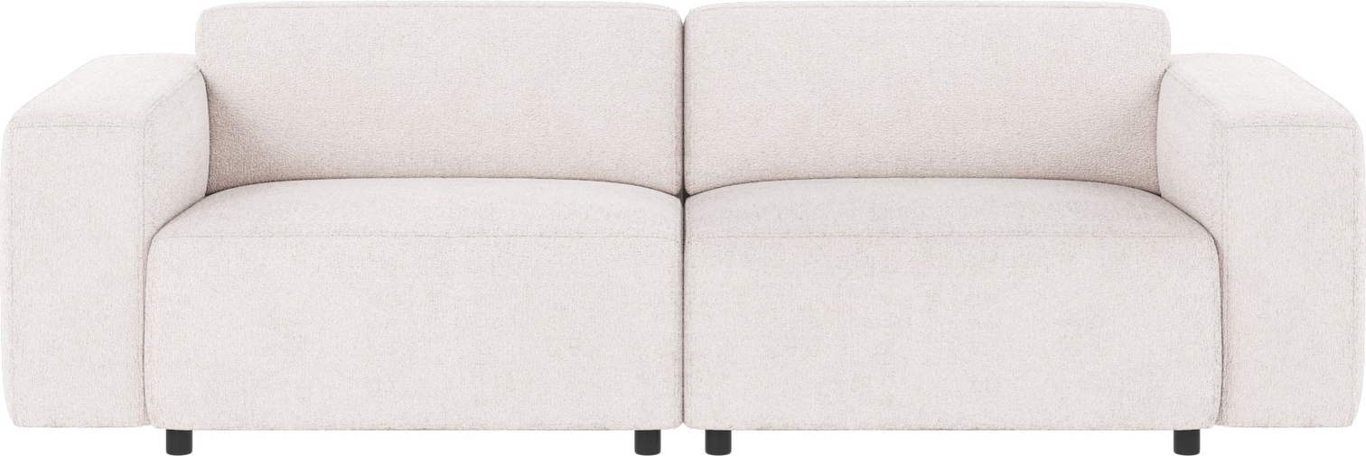 3-personers sofa Rowico Willard i hvidt Greg 1 polyesterstof med zigzag-fjedre & HR-koldskum