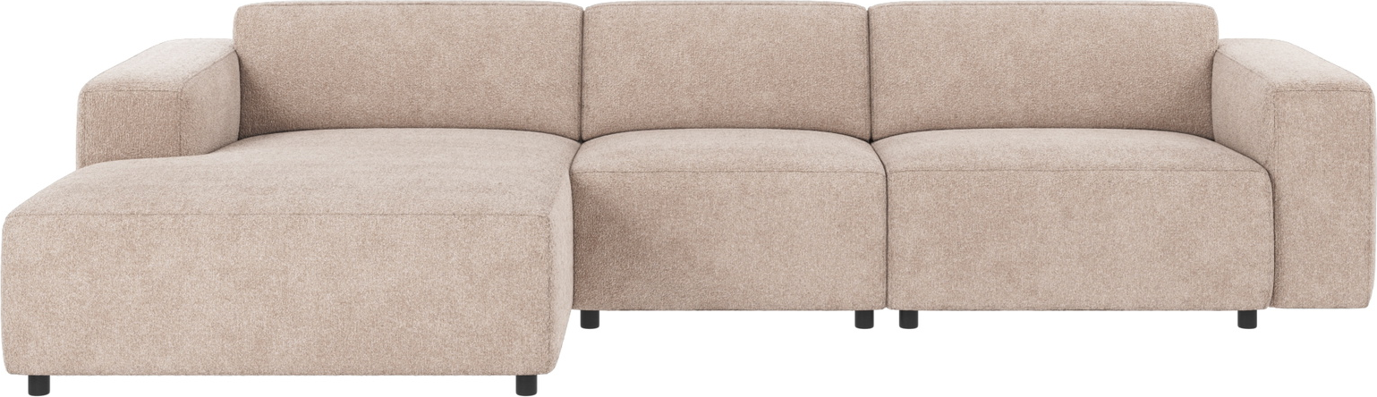 Chaiselongsofa venstrevendt Rowico Willard Greg 3 lysebeige stof H70xB312xD161 cm