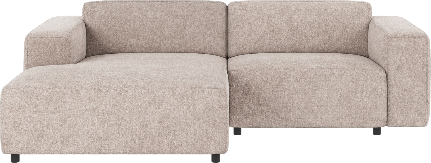 Chaiselongsofa venstrevendt i stof Rowico Willard Greg 17 lysegrå 234x161x70 cm