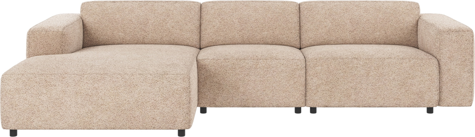 Chaiselongsofa venstrevendt Rowico Willard Anna lysebeige modulserie 312x161x70 cm