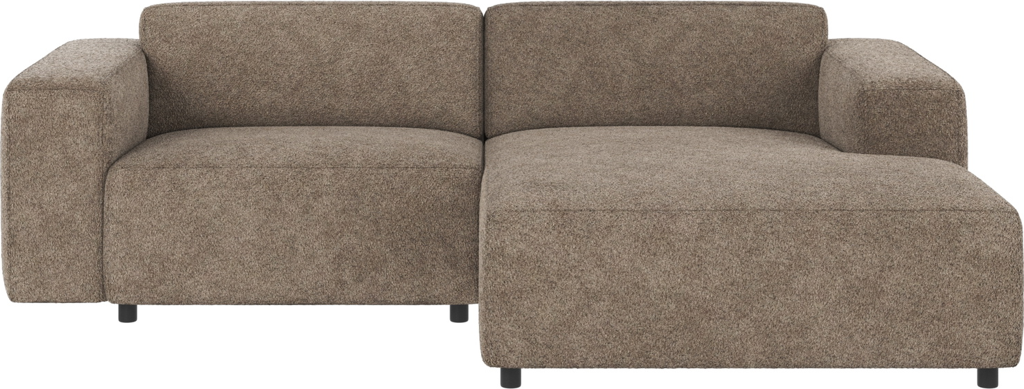 Chaiselongsofa Rowico Willard højrevendt i mørk beige stof Anna 6, 234x161x70 cm  -  skandinavisk design, FSCÂ®-mix ramme, High Resilience-skum