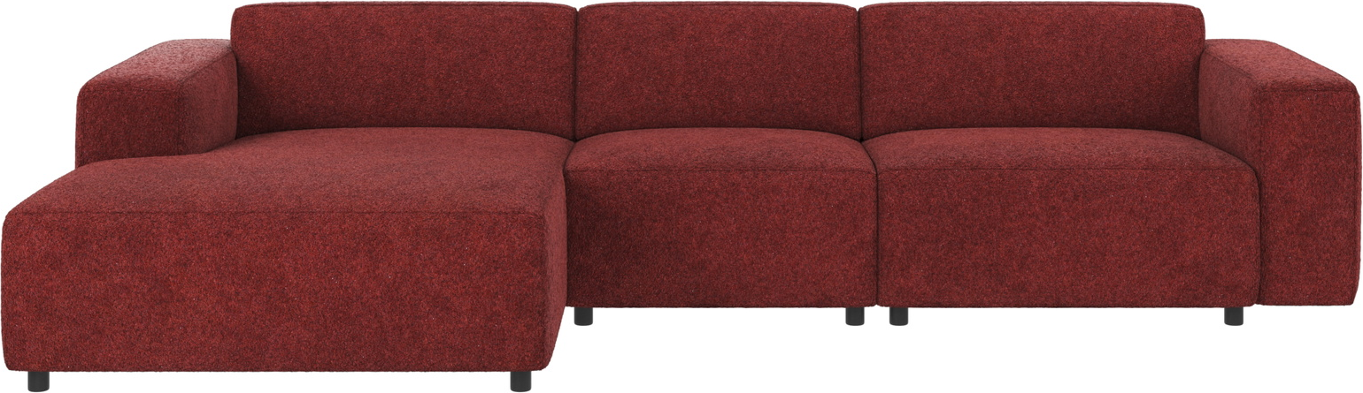 Chaiselongsofa venstrevendt Rowico Willard Anna 8 rød polyester Martindale 100.000 modulopbygget skandinavisk design
