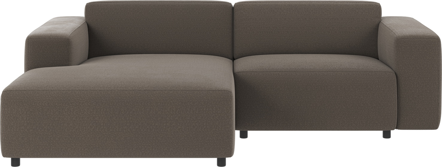Chaiselongsofa Rowico Willard Rita 108 mellemgrå polyester, skandinavisk minimalistisk sofa med chaiselong, 234Ã161 cm