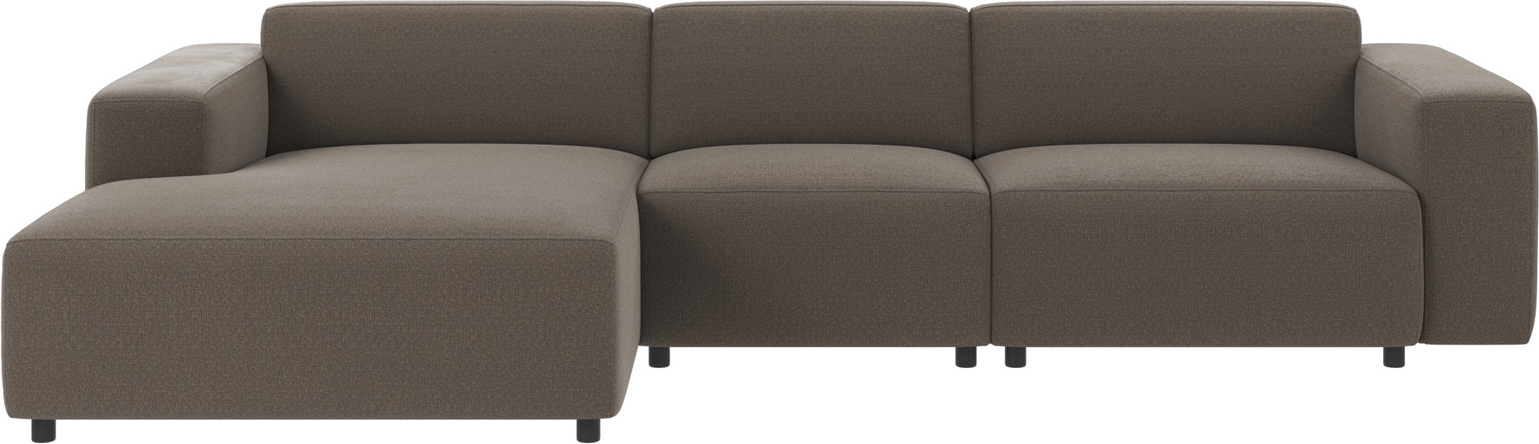Chaiselongsofa Rowico Willard modulopbygget i mellemgrå Rita polyester FSCÂ®-mix 70Ã312Ã161 cm