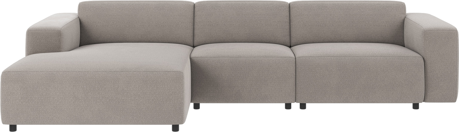 Chaiselongsofa Rowico Willard Rita lysegrå stof 100% polyester 312x161 cm modulopbygget skandinavisk design